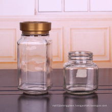 clear square glass instant coffee jar 50g 100g with plastic lid